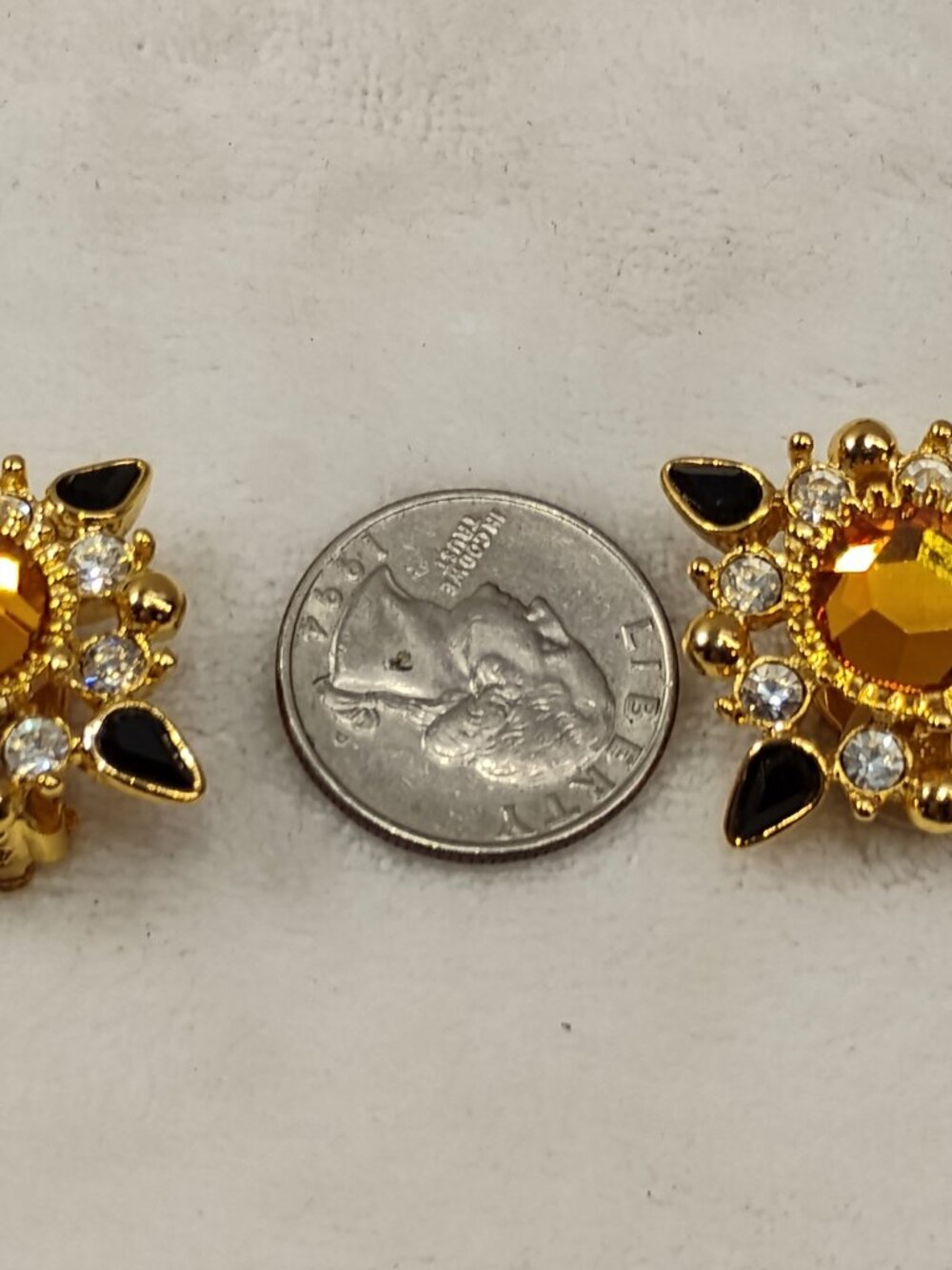 Vintage Joan Rivers Maltese Cross Rhinestone Brooch & Clip On Earrings LOT - Picture 10 of 11